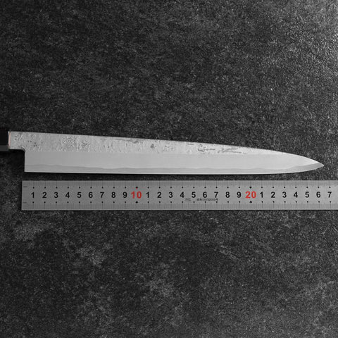 Yanagiba Blue Steel #2 Nashiji Büffelhorn und Walnussholz Griff 270mm-[Musashi]-[Japan-Küchenmesser]