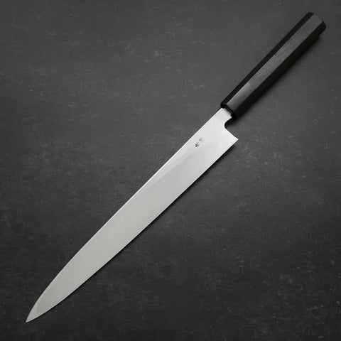 Yanagiba Blue Steel #2 Suminagashi Büffelhorn und Ebenholz Griff 270mm-[Musashi]-[Japan-Küchenmesser]