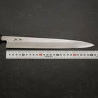 Yanagiba Blue Steel #2 Suminagashi Büffelhorn und Ebenholz Griff 270mm-[Musashi]-[Japan-Küchenmesser]