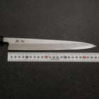 Yanagiba Blue Steel #2, Suminagashi Büffelhorn und Ebenholz Griff, 240mm-[Musashi]-[Japan-Küchenmesser]