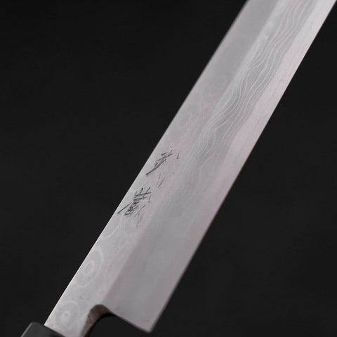 Yanagiba Blue Steel #2 Suminagashi Büffelhorn und Magnolienholz Griff 260mm-[Musashi]-[Japan-Küchenmesser]