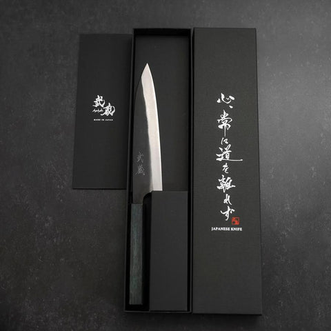 Yanagiba Blue steel #1 Doppelte Fase Dunkelblauer Urushi Griff 170mm-[Musashi]-[Japan-Küchenmesser]