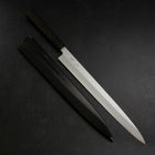 Yanagiba Blue steel #1 Suminagashi Büffelhorn und Ebenholz Griff mit Scheide 330mm-[Musashi]-[Japan-Küchenmesser]