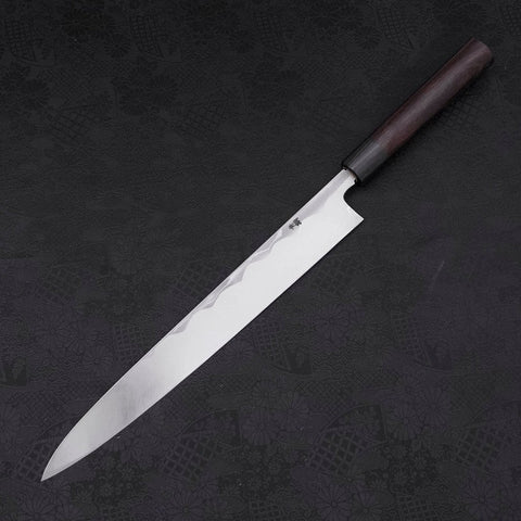 Yanagiba Blue Steel #2 Damascus Shitan Handle 300mm-[Musashi]-[Japanese-Kitchen-Knives]