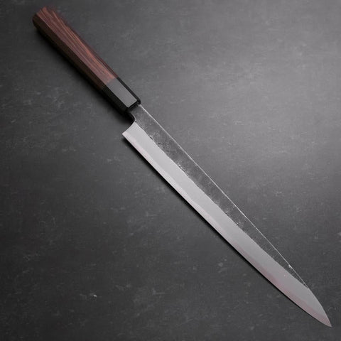 Yanagiba Blue Steel #2 Kurouchi Büffelhorn und Wenge Griff 270mm-[Musashi]-[Japan-Küchenmesser]