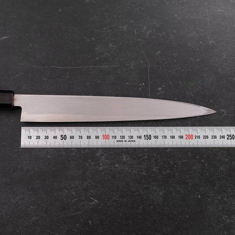 Yanagiba Linkshand AUS-10 Poliert Büffelhorn und Teakholz Griff 240mm-[Musashi]-[Japan-Küchenmesser]
