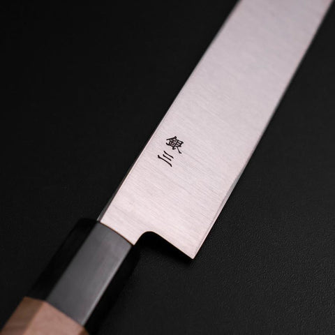 Yanagiba Linkshand Silver Steel #3 Kasumi Büffelhorn und Magnolienholz Griff 240mm-[Musashi]-[Japan-Küchenmesser]