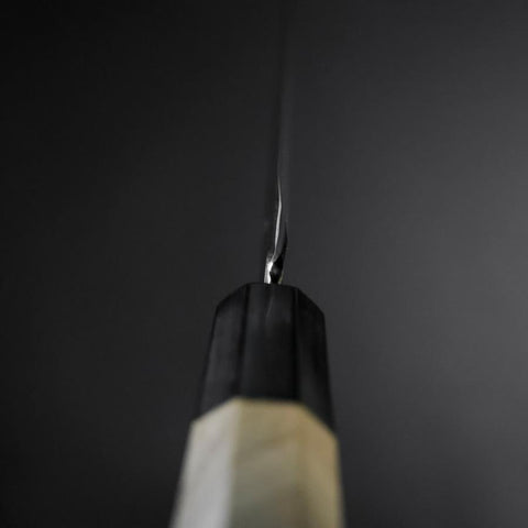 Yanagiba Linkshand Silver Steel #3 Kasumi Büffelhorn und Magnolienholz Griff 240mm-[Musashi]-[Japan-Küchenmesser]