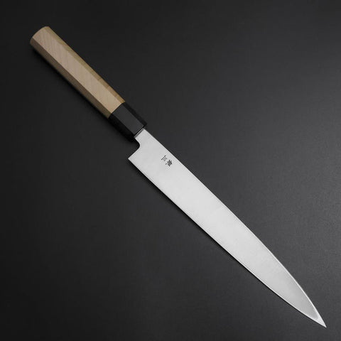 Yanagiba Linkshand Silver Steel #3 Kasumi Büffelhorn und Magnolienholz Griff 240mm-[Musashi]-[Japan-Küchenmesser]