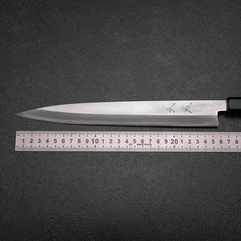 Yanagiba Linkshand Silver Steel #3 Kasumi Büffelhorn und Magnolienholz Griff 260mm-[Musashi]-[Japan-Küchenmesser]