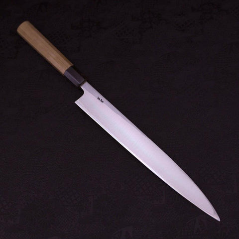 Yanagiba (Linkshand) White Steel #1 Büffelhorn und Magnolienholz Griff 270mm-[Musashi]-[Japan-Küchenmesser]