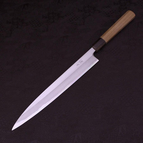 Yanagiba (Linkshand) White Steel #1 Büffelhorn und Magnolienholz Griff 270mm-[Musashi]-[Japan-Küchenmesser]