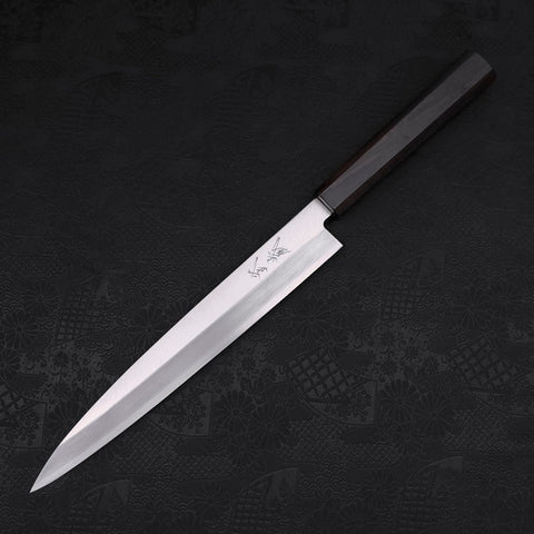 Yanagiba (Linkshand) White Steel #2, Kasumi Büffelhorn und Magnolie Griff, 240mm-[Musashi]-[Japan-Küchenmesser]