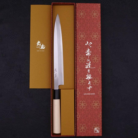 Yanagiba SK-Stahl Kasumi Magnolienholz Griff 240mm-[Musashi]-[Japan-Küchenmesser]