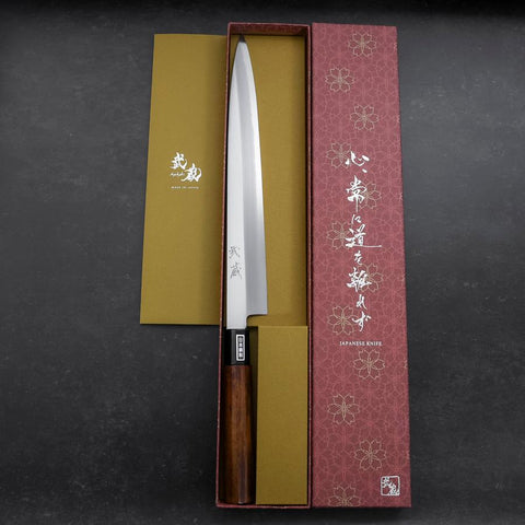 Yanagiba SK-Stahl Kasumi Rosenholz Griff 270mm-[Musashi]-[Japan-Küchenmesser]