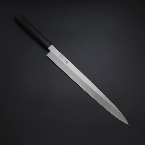 Yanagiba Silver Steel #3 Kasumi Buffalo Ebony Handle 300mm (11.8”)-[Musashi]-[Japanese-Kitchen-Knives]