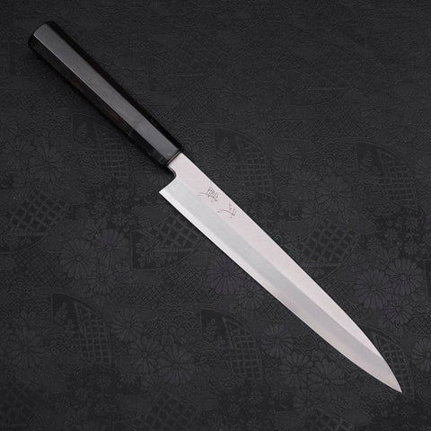 Yanagiba Silver Steel #3, Kasumi Büffelhorn und Ebenholz Griff, 210mm-[Musashi]-[Japan-Küchenmesser]