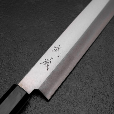 Yanagiba Silver Steel #3 Kasumi Büffelhorn und Ebenholz Griff 260mm-[Musashi]-[Japan-Küchenmesser]