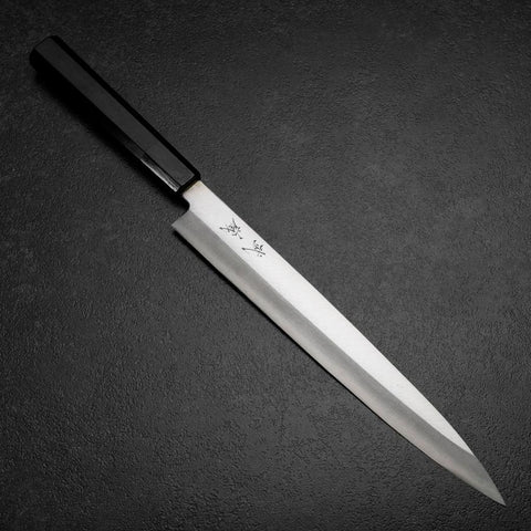 Yanagiba Silver Steel #3 Kasumi Büffelhorn und Ebenholz Griff 260mm-[Musashi]-[Japan-Küchenmesser]