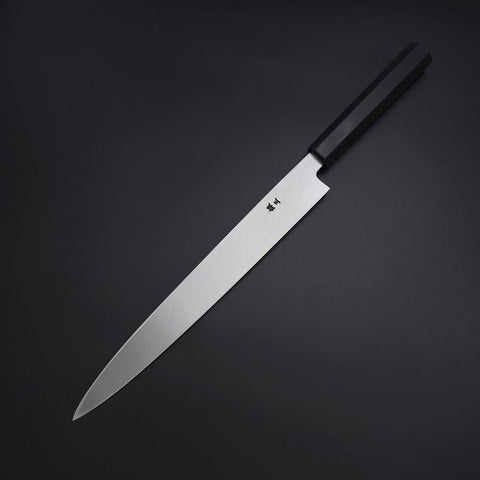 Yanagiba Silver Steel #3 Kasumi Büffelhorn und Ebenholz Griff 270mm-[Musashi]-[Japan-Küchenmesser]