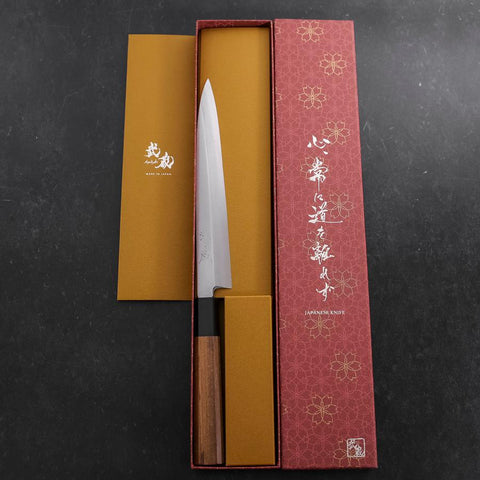 Yanagiba Silver Steel #3 Kasumi Büffelhorn und Teak Griff 200mm-[Musashi]-[Japan-Küchenmesser]