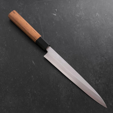 Yanagiba Silver Steel #3 Kasumi Büffelhorn und Teakholz Griff 200mm-[Musashi]-[Japan-Küchenmesser]