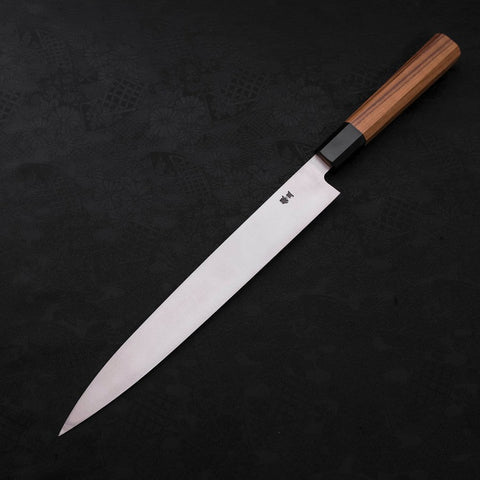 Yanagiba Silver Steel #3 Kasumi Büffelhorn und Teakholz Griff 270mm-[Musashi]-[Japan-Küchenmesser]