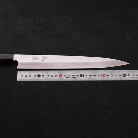 Yanagiba Silver Steel #3 Kasumi Büffelhorn und Teakholz Griff 270mm-[Musashi]-[Japan-Küchenmesser]