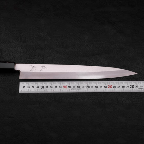 Yanagiba Silver Steel #3 Kasumi Büffelhorn und Teakholz Griff 270mm-[Musashi]-[Japan-Küchenmesser]