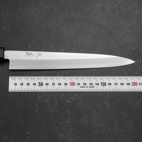 Yanagiba Silver Steel #3 Kasumi Dark Blue Urushi Handle 200mm (7.9”)-[Musashi]-[Japan-Küchenmesser]