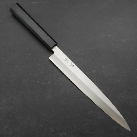 Yanagiba Silver Steel #3 Kasumi Dunkelblauer Urushi Griff 240mm-[Musashi]-[Japan-Küchenmesser]