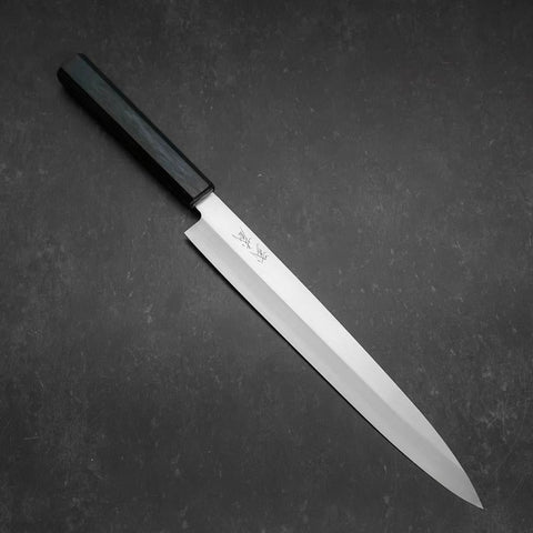 Yanagiba Silver Steel #3 Kasumi Dunkelblauer Urushi-Griff 260mm-[Musashi]-[Japan-Küchenmesser]