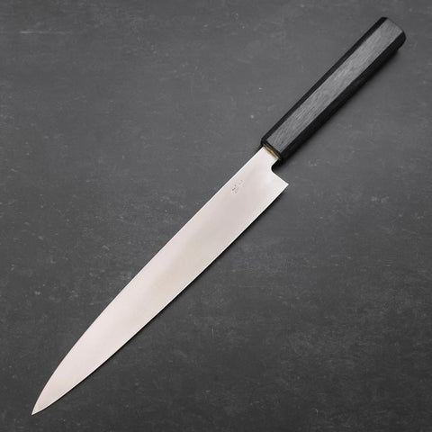 Yanagiba Silver Steel #3 Kasumi Urushi Griff in Dunkelblau 240mm-[Musashi]-[Japan-Küchenmesser]