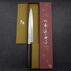 Yanagiba Silver Steel #3 Kasumi Urushi Griff in Dunkelblau 240mm-[Musashi]-[Japan-Küchenmesser]