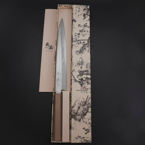 Yanagiba Silver Steel #3 Kasumi Weißer Urushi Griff 260mm-[Musashi]-[Japan-Küchenmesser]