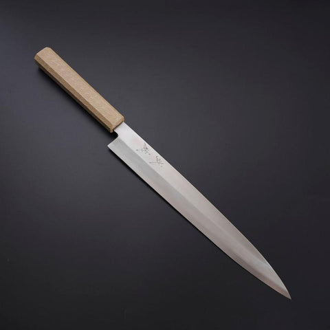 Yanagiba Silver Steel #3 Kasumi Weißer Urushi Griff 260mm-[Musashi]-[Japan-Küchenmesser]