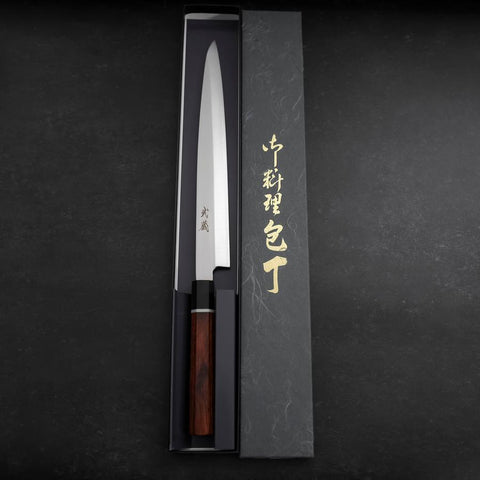 Yanagiba VG-10 Damascus Cherry Handle 270mm with Sheath (10.6”)-[Musashi]-[Japan-Küchenmesser]