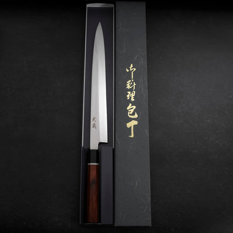 Yanagiba VG-10 Damascus Kirschholz Griff 300mm mit Scheide-[Musashi]-[Japan-Küchenmesser]
