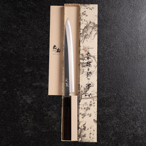 Yanagiba VG-10 Kagami Büffelhorn und Ebenholz Griff 270mm-[Musashi]-[Japan-Küchenmesser]