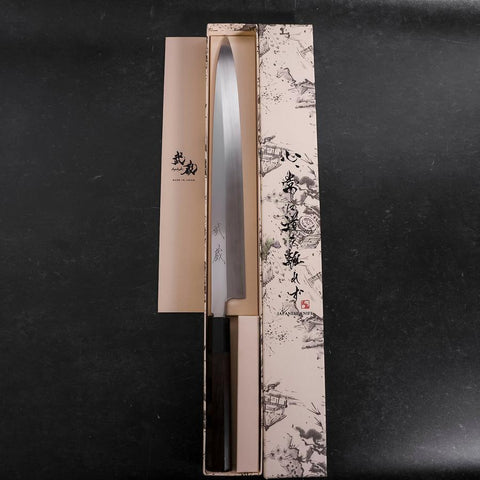 Yanagiba VG-10 Kagami Büffelhorn und Ebenholz Griff 300mm-[Musashi]-[Japan-Küchenmesser]