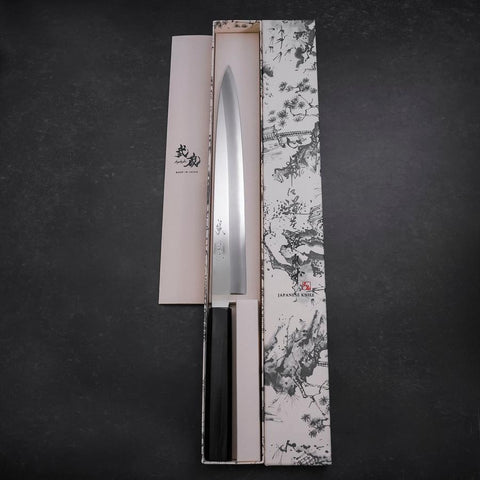 Yanagiba VG-10 Kagami Kasumi Rosen- und Ebenholz Griff 270mm-[Musashi]-[Japan-Küchenmesser]