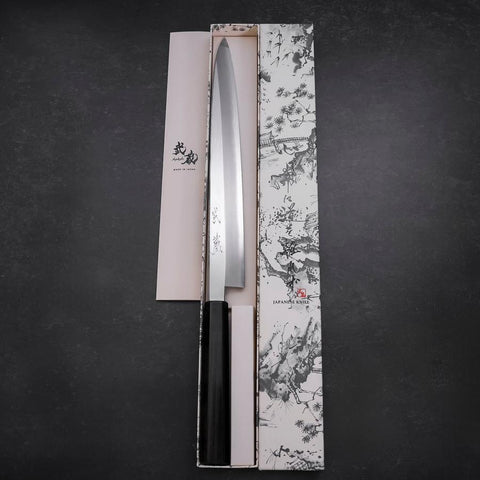 Yanagiba VG-10 Kagami Kasumi Rosen- und Ebenholz Griff 300mm-[Musashi]-[Japan-Küchenmesser]