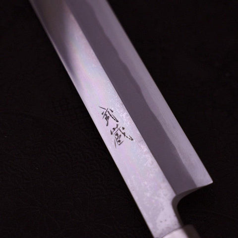 Yanagiba White Steel #1 Büffelhorn und Ebenholz Griff 300mm-[Musashi]-[Japan-Küchenmesser]