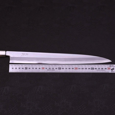 Yanagiba White Steel #1 Büffelhorn und Ebenholz Griff 300mm-[Musashi]-[Japan-Küchenmesser]