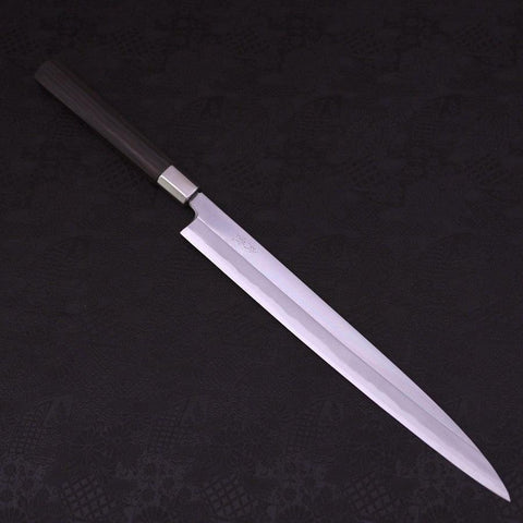 Yanagiba White Steel #1 Büffelhorn und Ebenholz Griff 300mm-[Musashi]-[Japan-Küchenmesser]