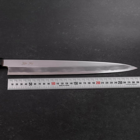 Yanagiba White Steel #1 Kagami Büffelhorn und Walnuss Griff 300mm-[Musashi]-[Japan-Küchenmesser]