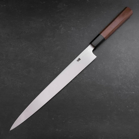 Yanagiba White Steel #2 Hon-Kasumi Büffelhorn und Teakholz Griff 270mm-[Musashi]-[Japan-Küchenmesser]