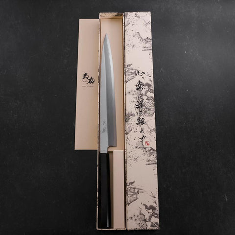 Yanagiba White Steel #2 Kasumi Büffelhorn und Ebenholz Griff 270mm-[Musashi]-[Japan-Küchenmesser]
