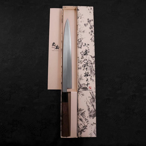Yanagiba White Steel #2 Kasumi Büffelhorn und Walnussholz Griff 270mm-[Musashi]-[Japan-Küchenmesser]