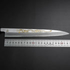 Yanagiba White Steel #2 Kasumi Chokin Drache Büffelhorn und Ebenholz Griff 240mm-[Musashi]-[Japan-Küchenmesser]